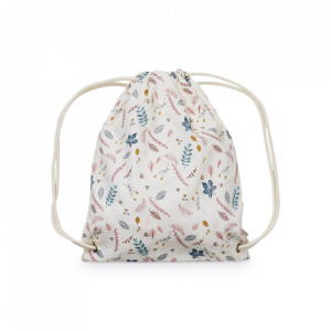 Rucsac tip sac multicolor din bumbac Ale Pressed Leaves Rose Cam Cam