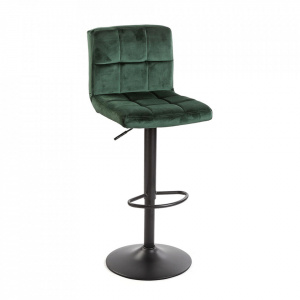 Scaun bar ajustabil verde/negru din catifea Brighton Versa Home