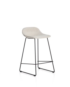 Scaun bar bej din textil Zahara Low 88 Kave Home