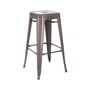 Scaun bar din metal argintiu Dallas Industrial The Home Collection