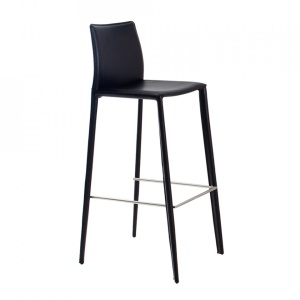 Scaun bar din piele neagra Milano The Home Collection