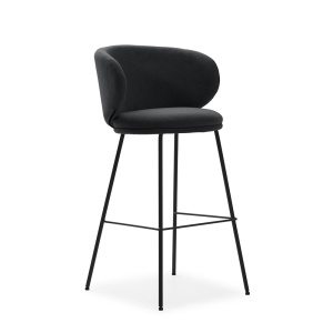 Scaun bar gri inchis din textil Rush Quiet Object