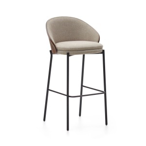 Scaun bar maro din textil Eamy Kave Home