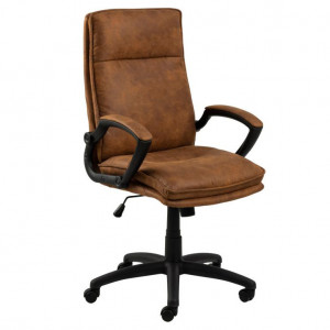 Scaun birou ajustabil maro camel/negru din textil Brad Polis Quiet Object