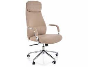 Scaun birou bej din piele ecologica Q-05 The Home Collection