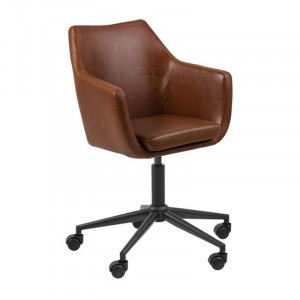 Scaun birou din piele ecologica neagra Nora Quiet Object
