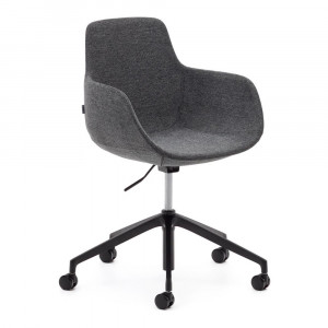 Scaun birou rotativ gri din textil Tissiana Kave Home