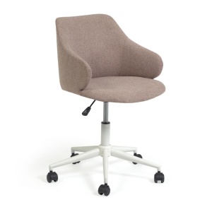 Scaun birou rotativ roz din textil Einara Kave Home