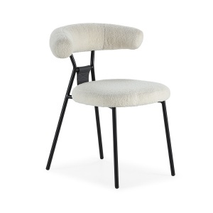 Scaun dining alb/negru din textil Francis Thai Natura