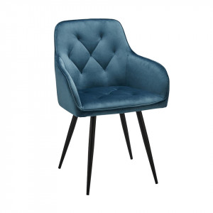 Scaun dining albastru din textil Nadja Furnhouse