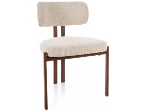 Scaun dining bej deschis/maro din textil Misaki The Home Collection