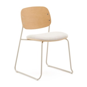 Scaun dining bej din metal Meli Kave Home