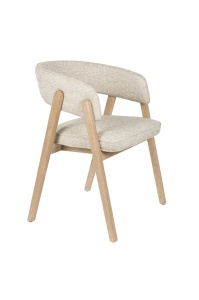 Scaun dining bej din textil Bright Arms Zuiver