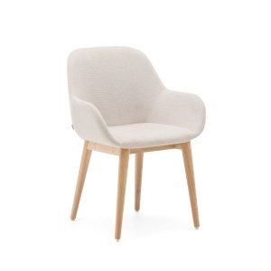 Scaun dining bej din textil Konna Kave Home