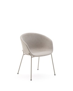 Scaun dining bej din textil Yvette Kave Home