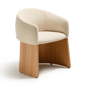 Scaun dining bej/maro deschis din textil Bosca Kave Home
