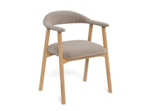 Scaun dining bej/maro din textil Addi Quiet Object