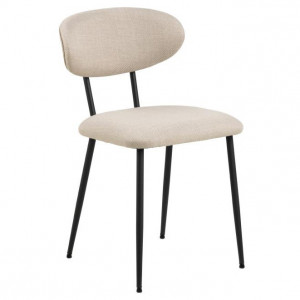 Scaun dining bej/negru din textil Denise Quiet Object