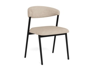 Scaun dining bej /negru din textil Larry Quiet Object