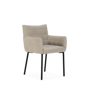 Scaun dining bej/negru din textil Naomi The Home Collection