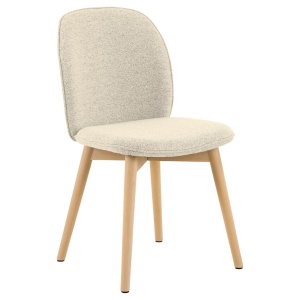 Scaun dining crem din textil Cindy Quiet Object