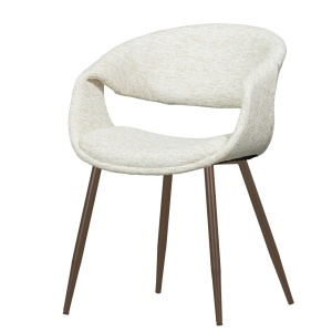 Scaun dining crem/maro cupru din textil Yossi Woood