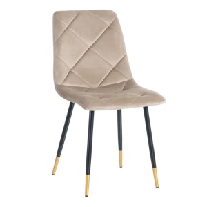 Scaun dining din catifea grej Andrada The Home Collection