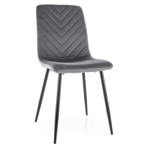 Scaun dining din catifea gri Daren The Home Collection