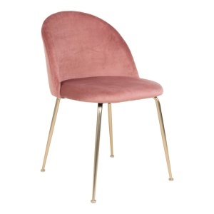 Scaun dining din catifea roz Geneve Gold House Nordic