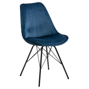Scaun dining din textil albastru navy Eris Vic Quiet Object