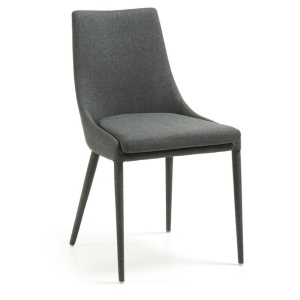 Scaun dining din textil gri Davi Kave Home