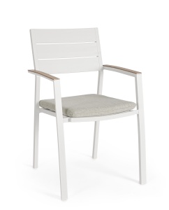 Scaun dining exterior alb/gri din metal Zelmar Bizzotto