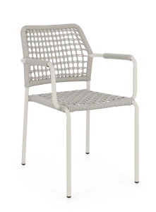 Scaun dining exterior gri din metal Rajada Bizzotto