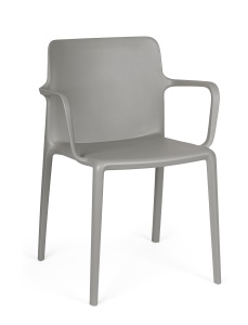 Scaun dining exterior gri din plastic Chloris Arm Bizzotto