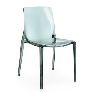 Scaun dining exterior verde/transparent din plastic Adele Bizzotto