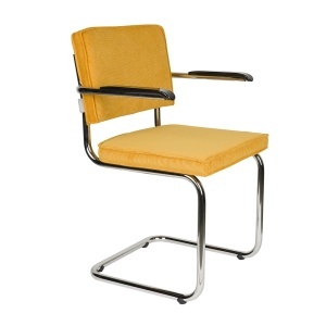 Scaun dining galben textil Ridge Rib 24A Zuiver