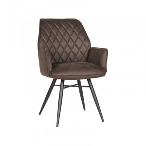 Scaun dining gri antracit/negru din microfibre si metal Bink LABEL51