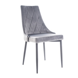 Scaun dining gri din catifea Trix The Home Collection
