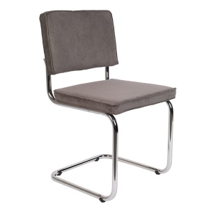 Scaun dining gri din textil Ridge Rib 6A Zuiver