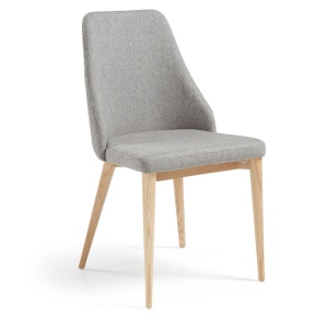 Scaun dining gri din textil Rosie Style Kave Home
