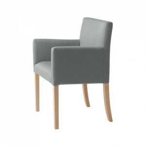 Scaun dining gri platinat din poliester si lemn Wilton Arms Custom Form