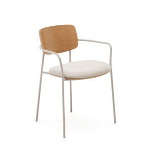 Scaun dining maro/alb din textil Maureen Kave Home