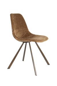 Scaun dining maro coniac din textil Franky Dutchbone
