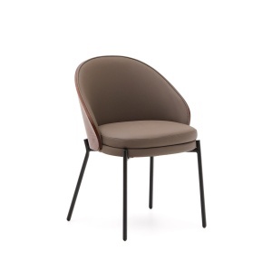 Scaun dining maro din piele ecologica Eamy Kave Home