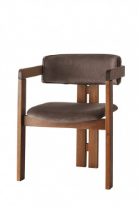 Scaun dining maro inchis din catifea Corsa The Home Collection