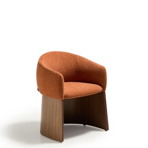 Scaun dining maro teracota din textil Bosca Kave Home