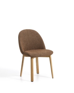 Scaun dining maro teracota din textil Meila Light Chenille Kave Home