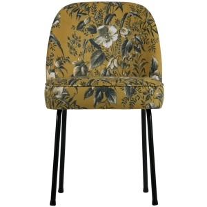 Scaun dining multicolor din catifea Vogue Poppy Mustard Woood