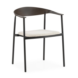 Scaun dining negru/alb din metal Orin Thai Natura