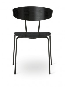 Scaun dining negru din lemn Herman Ferm Living